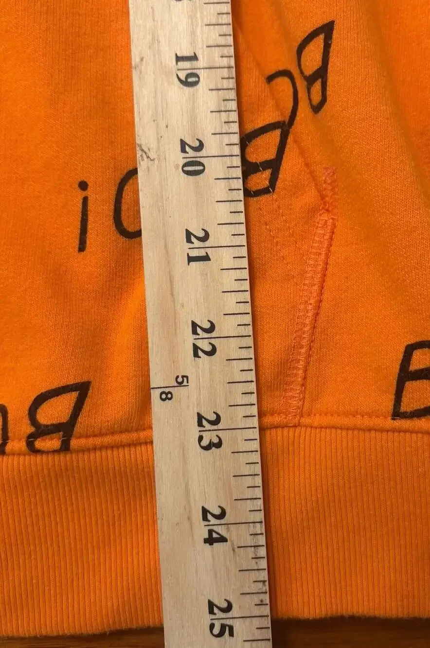 Cat & Jack Boo! Hoodie Size L Orange Black Halloween Pocket Pullover